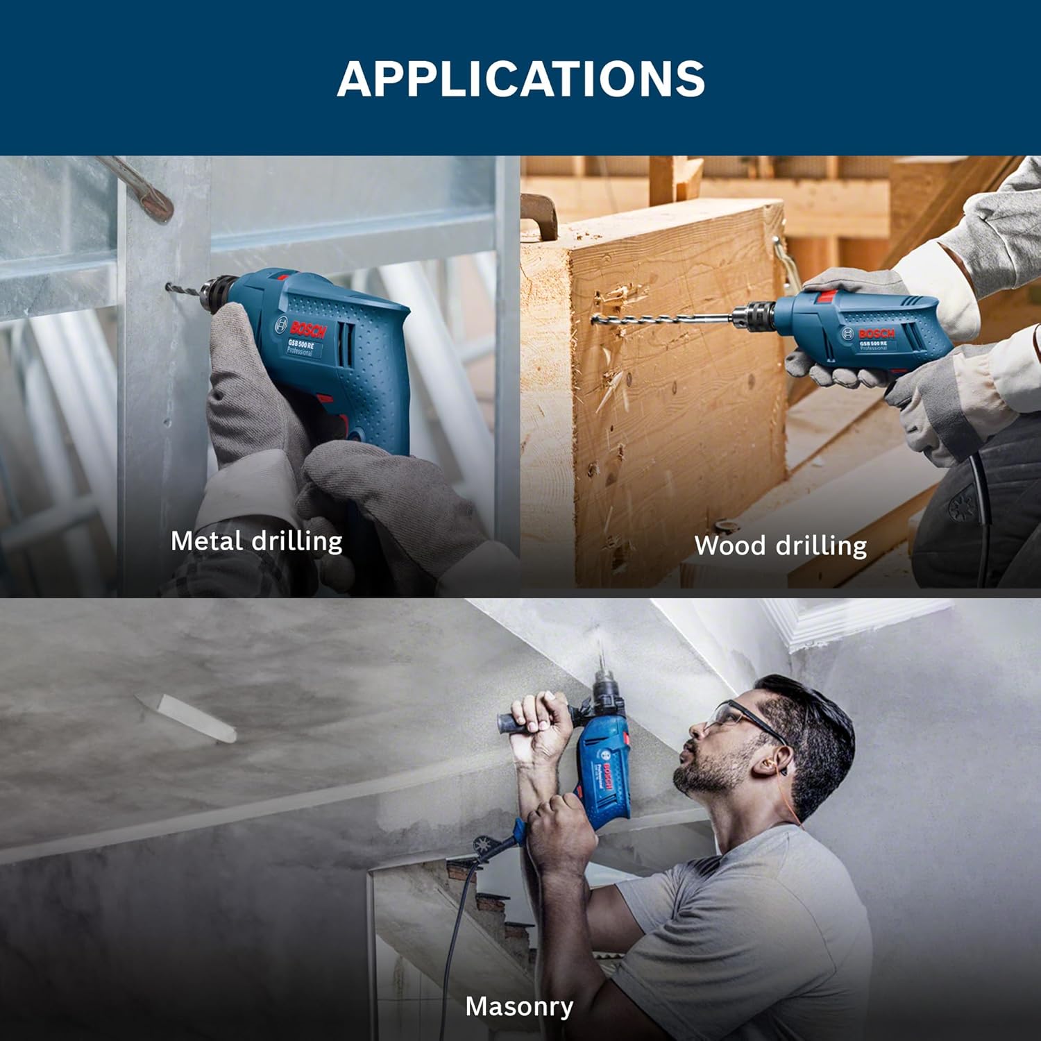 BOSCH Professional GSB 500 RE Corded-Electric Drill Tool Set